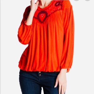 Free People Begonia Embroidered Top.